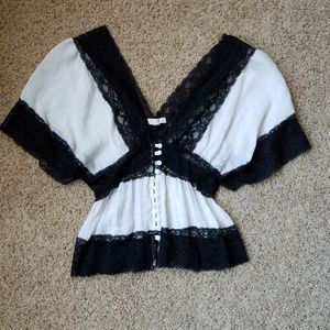 Black and white lace top